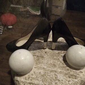 CHANEL Black and Cream Stiletto Heels